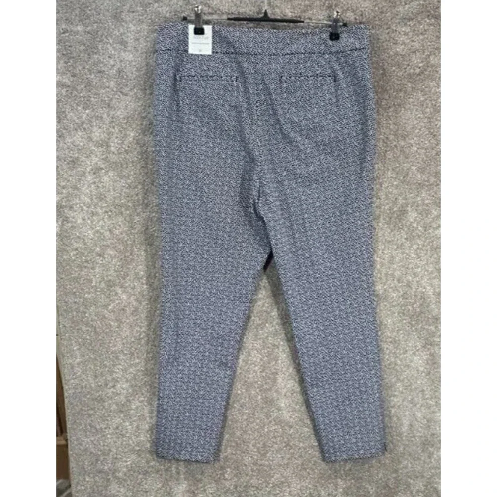 Talbots Pants Womens 16 Blue Dots Actual 38X29 Chatham Slim Ankle Side‎ Zip NWT
